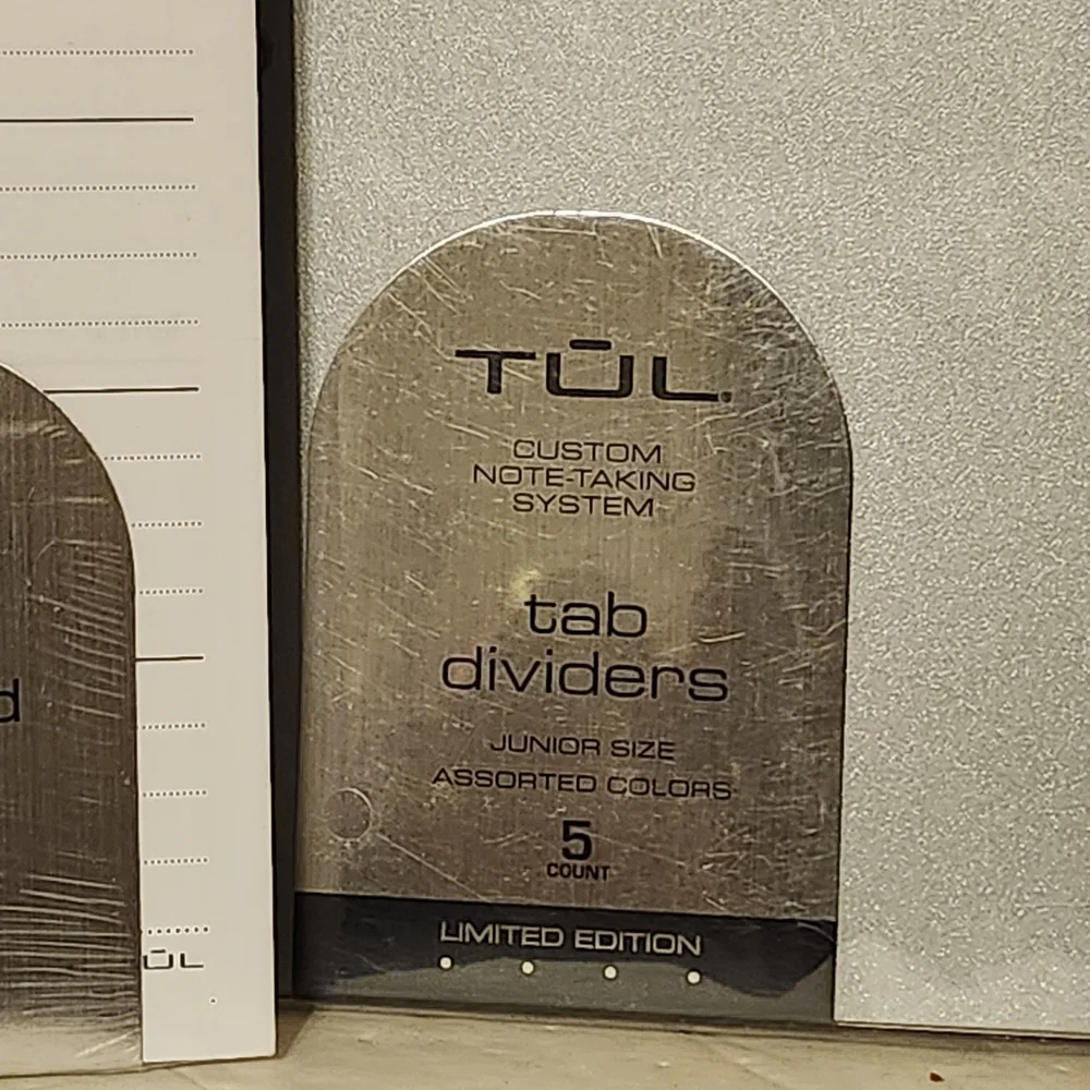 TUL Silver and White Tab Dividers and Notepad Set